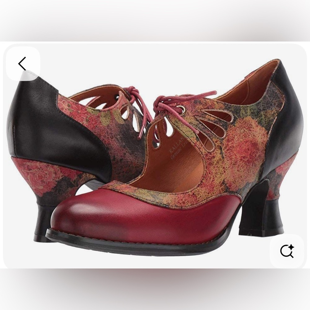 L'Artiste Spring Step Kallandra Pump Black Multicolor 1920 Heel Size 38  7-7.5